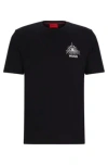 Hugo Cotton-jersey Regular-fit T-shirt With Seasonal Artwork In Black