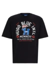 Hugo Boss Cotton-jersey Regular-fit T-shirt With Seasonal Graphics In Black