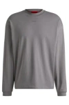 Hugo Boss Cotton-jersey Relaxed-fit T-shirt With Logo Print In Grey