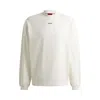 Hugo Boss Relaxed-fit Sweatshirt In Cotton Terry With Logo Print In White