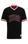HUGO COTTON-JERSEY RELAXED-FIT T-SHIRT WITH SPORTY LOGO