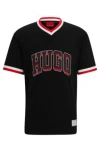 Hugo Boss Cotton-jersey Relaxed-fit T-shirt With Sporty Logo In Black