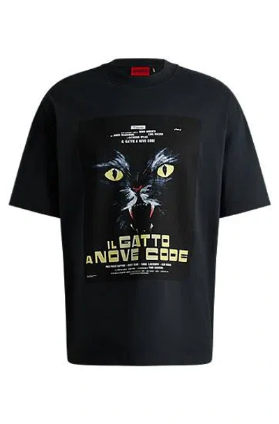 Hugo Boss Cotton-jersey T-shirt With 70s Film Artwork In Black