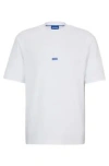 Hugo Cotton-jersey T-shirt With Blue Logo Patch In White