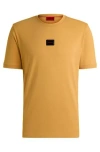 Hugo Cotton-jersey T-shirt With Jelly Logo Label In Yellow