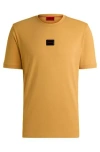 Hugo Boss Cotton-jersey T-shirt With Jelly Logo Label In Yellow