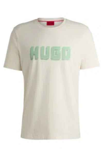 Hugo Cotton-jersey T-shirt With Logo Print In White