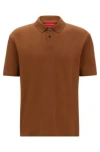 Hugo Cotton-piqu Polo Shirt With Logo Print In Brown