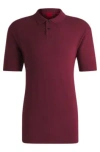 Hugo Boss Cotton-piqu Polo Shirt With Logo Print In Dark Pink