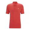 Hugo Boss Cotton-piqu Polo Shirt With Logo Print In Red