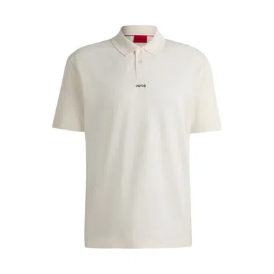Hugo Boss Logo-print Cotton Polo Shirt In Beige