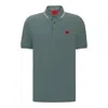 Hugo Boss Cotton-piqu Slim-fit Polo Shirt With Red Logo Label In Green