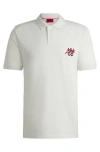 Hugo Cotton-piqué Polo Shirt With Double Logo In Black