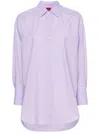 Hugo Boss Cotton Poplin Shirt In Purple