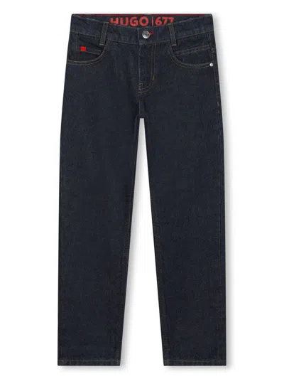HUGO BOSS COTTON STRAIGHT-LEG JEANS