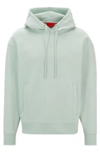 Hugo Cotton-terry All-gender Hoodie In A Relaxed Fit In Light Green