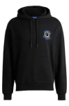 Hugo Boss Cotton-terry Hoodie With Seasonal Artwork In Black