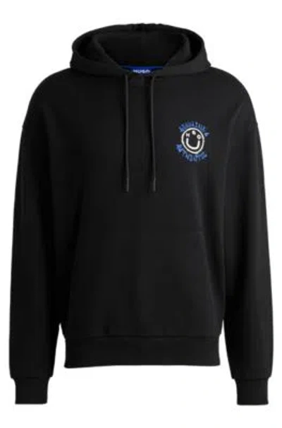 HUGO BOSS COTTON-TERRY HOODIE WITH SEASONAL ARTWORK