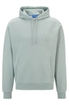 Hugo Boss Cotton-terry Hoodie With Smiley-face Logo In Light Green