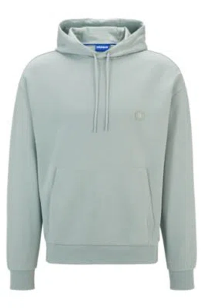 Hugo Boss Cotton-terry Hoodie With Smiley-face Logo In Light Green