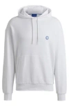 Hugo Cotton-terry Hoodie With Smiley-face Logo In White
