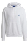 Hugo Boss Cotton-terry Hoodie With Smiley-face Logo In White