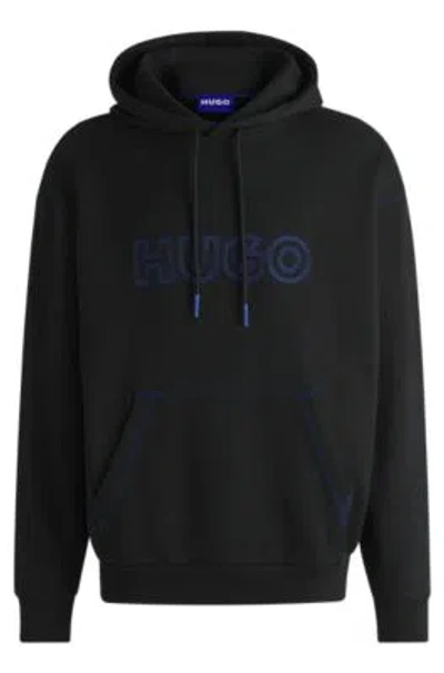 Hugo Boss Cotton-terry Loose-fit Hoodie With Stitched Logo In Black