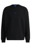 Hugo Boss Cotton-terry Sweatshirt With Logo Print In Black