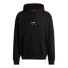Hugo Boss Cotton-terry Oversize-fit Hoodie With Seasonal Logos In Black