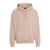 Hugo Boss Cotton-terry Oversize-fit Hoodie With Seasonal Logos In Pink