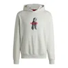Hugo Boss Cotton-terry Regular-fit Hoodie With Animal Graphics In White