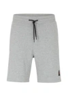 Hugo Cotton-terry Regular-fit Shorts With Logo Label In Light Grey