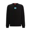 Hugo Boss Cotton-terry Regular-fit Sweatshirt With Logo Label In Black