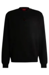 Hugo Boss Cotton-terry Regular-fit Sweatshirt With Logo Trim In Black