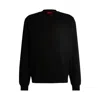 Hugo Boss Cotton-terry Regular-fit Sweatshirt With Logo Trim In Black
