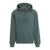 Hugo Boss Relaxed-fit Cotton Hoodie With Contrast Logo In Dark Green