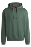 Hugo Boss Cotton-terry Relaxed-fit Hoodie With Logo Print In Green