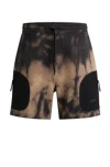 Hugo Boss Cotton-terry Relaxed-fit Shorts With Logo Print In Brown