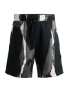 Hugo Boss Cotton-terry Shorts With Camouflage Print In Patterned