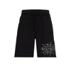 Hugo Boss Cotton-terry Shorts With Stud-effect Artwork In Black