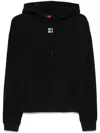 Hugo Boss Cotton-terry Hoodie With Stacked Logo And Kangaroo Pocket In Black