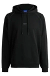 Hugo Boss Cotton-terry Sweatshirt With Decorative Reflective Trims In Black