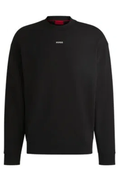 HUGO BOSS COTTON-TERRY SWEATSHIRT WITH LOGO PRINT