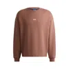 Hugo Boss Cotton-terry Sweatshirt With Logo Print In Brown