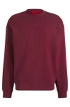 Hugo Boss Cotton-terry Sweatshirt With Logo Print In Dark Pink