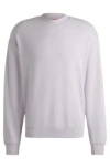 Hugo Cotton-terry Sweatshirt With Logo Print In Light Purple