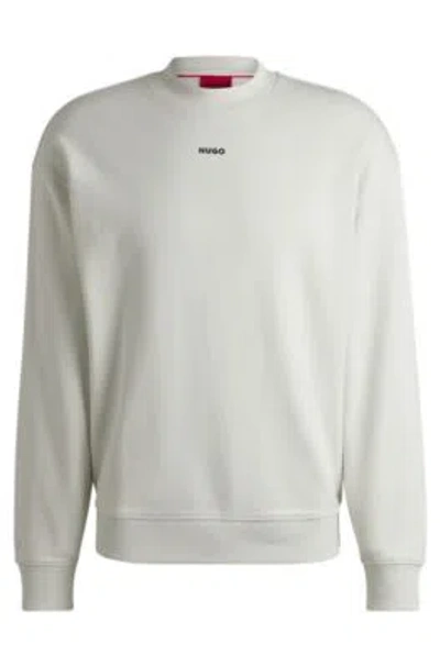 Hugo Boss Cotton-terry Sweatshirt With Logo Print In White