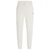 Hugo Boss Cotton-terry Tracksuit Bottoms With Logo Print In White