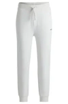 Hugo Boss Cotton-terry Tracksuit Bottoms With Logo Print In White