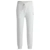 Hugo Boss Cotton-terry Tracksuit Bottoms With Logo Print In White